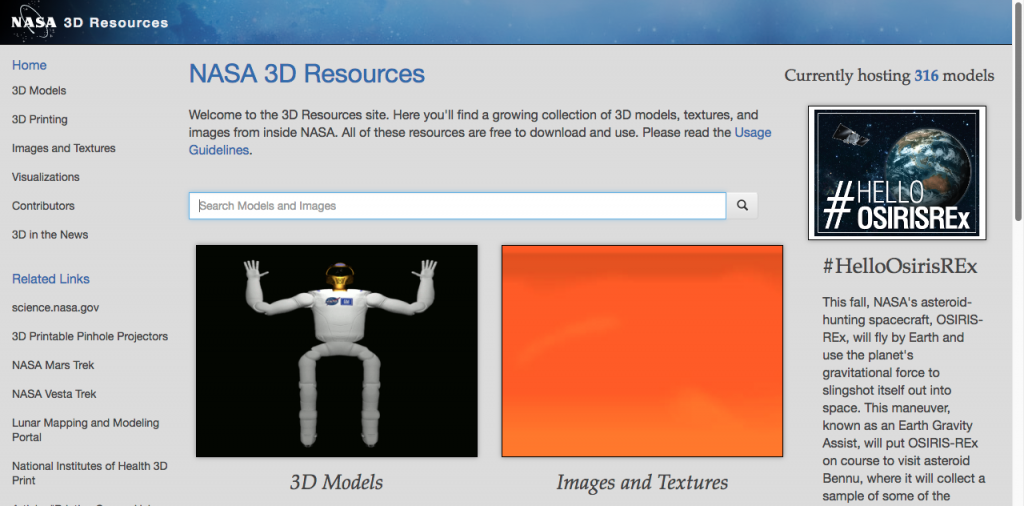 NASA 3D Resources Page